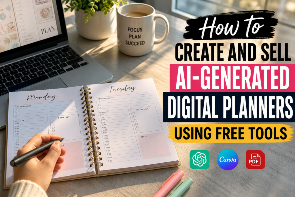 How to Create and Sell AI-Generated Digital Planners Using Free Tools (Beginner to Profit Guide)