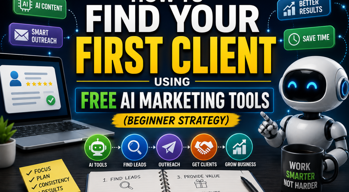How to Find Your First Client Using Free AI Marketing Tools (Beginner Strategy)