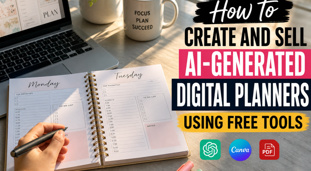 How to Create and Sell AI-Generated Digital Planners Using Free Tools (Beginner to Profit Guide)
